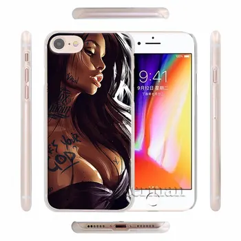 Telefono dėklas skirtas Apple iPhone 11 Pro Max X XR XS MAX 6 6s 7 8 Plius 5 5s SE Hard Cover Coque Karšto Seksualus Rankovių Tatuiruotės Mergina