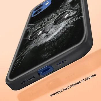 Telefono dėklas Skirtas iPhone Pro 11 12 Pro Max XR 7 8 SE 2020 X XS Max 6 7 8 Plius Prabanga Juoda Korpuso Dangtelį, Vilkas, Liūtas Gyvūnų funda