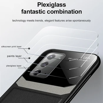 Telefono dėklas, skirtas Samsung Galaxy Note, 20 Ultra Padengti PC Retro Gruoblėtą Odą-modelio Oda Nugaros Atveju 