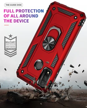 Telefoną Atveju Huawei Honor 10 Lite 8S 8A 20 9X Žaisti 4T P Smart Z Pro Armor atsparus smūgiams Piršto Žiedą Turėtojas Anti-Rudenį Stovo Dangtelis