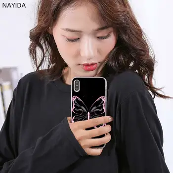 Telefoną Atveju Huawei P40 P10 P20 30 Lite Plus Pro P8 P9 Lite P Smart Z 2019 Viršelio Žvaigždė Pink Butterfly Meilės