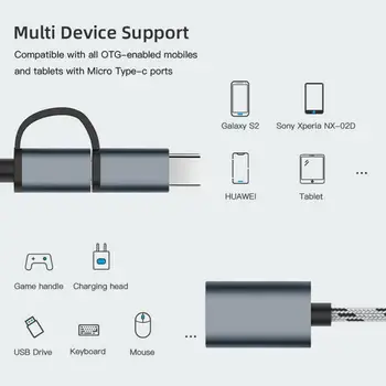 Tipas-C Micro USB Į USB 3.0 OTG Kabelis, Adapteris, C Tipo OTG Konverteris Xiaomi Už 