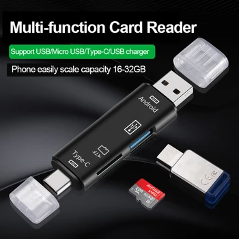 Tipas C&micro usb ir USB 3 In 1 OTG Kortelių Skaitytuvas Didelės spartos Universalus OTG TF/USB, Android Kompiuteris Plėtinio Antraštės