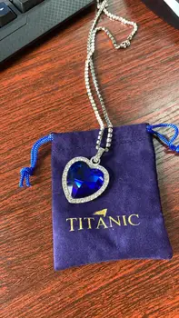Titanikas Širdyje, Ocean blue širdies meilė amžinai pakabukas Karoliai + aksominis maišelis