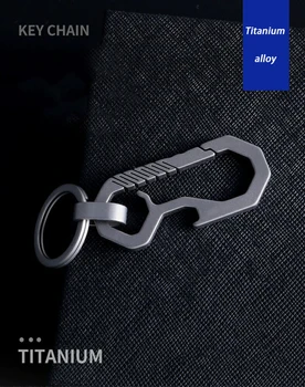 Titano Kūrybiškumą Vyrų Automobilių Key Chain Ultra Lengvas Realus Titano Keychain Prabanga Kabinti KeyRings Įrankis Geriausios dovanos vyrams