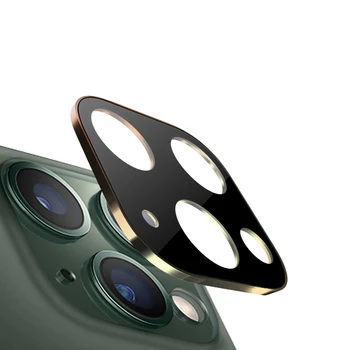 Titano Lydinio Metalo Galinio vaizdo Kameros Lęšis Žiedas Grūdintas Stiklas Screen Protector, iPhone, 11 Pro Max Galinis Dangtis Apsauginės Plėvelės Atveju