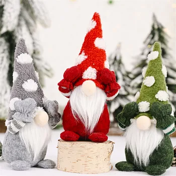 TK1 neaustinis audinys Santa Claus Sniego Elf Kalėdų Papuošalai Beveidis Lėlės Pliušinis Lėlės Šalies Dekoracija Namuose Naujųjų Metų