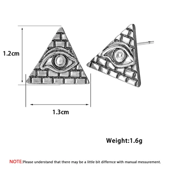 Todorova Derliaus Mens Auskarai Egipto Egipto Piramidės All-Seeing Eye Iliuminatai Stud Auskarai Geometrinis Trikampis Papuošalai