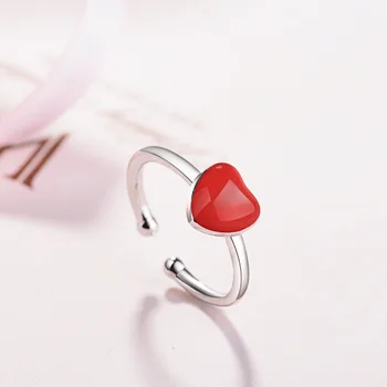 Todorova Paprastas Vestuvių Raudona Širdies Žiedai, Sužadėtuvių Atidaryti Žiedas Dropshipping Bižuterijos Anel Priedai