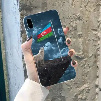 TOPLBPCS Azerbaidžano vėliavą, Telefono dėklas skirtas iPhone 8 7 6 6S Plus X 5S SE 2020 XR 11 12 pro XS MAX