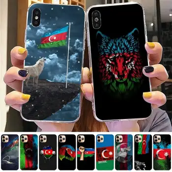 TOPLBPCS Azerbaidžano vėliavą, Telefono dėklas skirtas iPhone 8 7 6 6S Plus X 5S SE 2020 XR 11 12 pro XS MAX