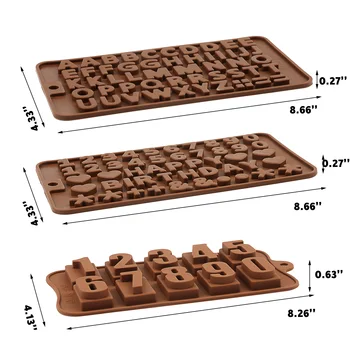 Tortas dekoravimo priemonės silikono šokolado pelėsių raidžių ir skaičių minkštas formų slapukus bakeware įrankius 3D 