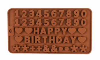 Tortas dekoravimo priemonės silikono šokolado pelėsių raidžių ir skaičių minkštas formų slapukus bakeware įrankius 3D 
