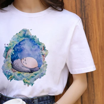 Totoro Harajuku Ullzang Marškinėliai Moterims 