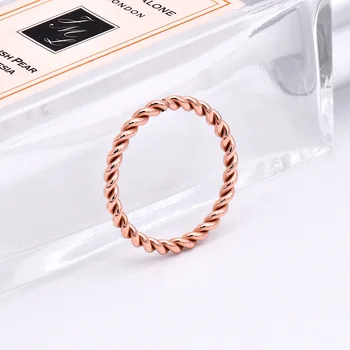 TRANKYTI aukštos kokybės 2,5 mm Mados Mažas Rose Aukso Spalvos Susukti Nerūdijančio Plieno Moterų Vestuves Žiedas papuošalai