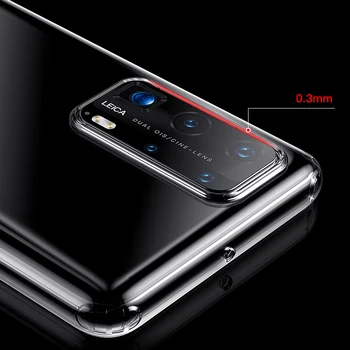 Tranparent TPU Case For Huawei P40 Lite Pro Plus Atgal Minkštas Atveju, Huawei P40 Lite 5G P 40 Šviesiai HD Silikoninis Apsauginis Dangtelis