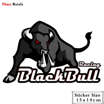 Trys Ratels TRL430# 15x10cm juokinga, automobilių lipdukai black bull racing pvc spalvinga ir lipdukai