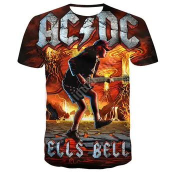 Tshirts Vyrų AC DC 3D Atspausdintas Vasaros Brand T-shirt Vyrų mados Naujo Stiliaus marškinėliai Juokinga Laisvalaikio Marškinėlius