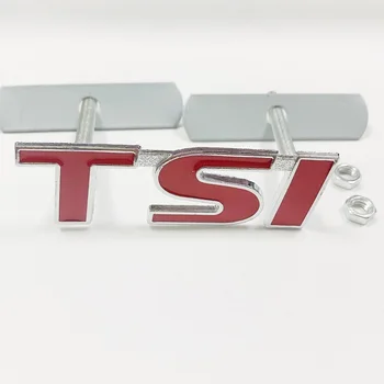 TSS Logotipas 3D Automobilių Optikos Priekiniai Lipdukai Metalinės Grotelės, Logotipas Ženklelis T4 T5 Golf 4 5 6 7 Passat b6 Tiguan