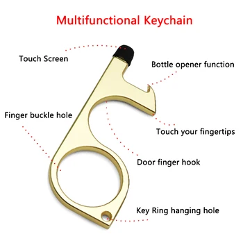 Tvarkyti Priemonė Ne Touch Durų Atidarytuvas Cinko Lydinys Švarus Key Chain Nešiojamų Šviečia Ne Touch Mygtukas Gali Būti Butelio Atidarytuvas Jutiklinis Ekranas