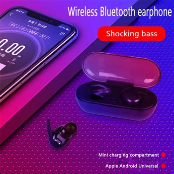 TWS4 Y30 Ausinės, 3D HD pirštų Atspaudų Palieskite Bluetooth Džeris 5.0 Touch Bass Vandeniui Sweatproof laisvų Rankų įranga Su Įkrovimo Dėžutę