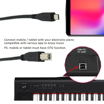 ULT-Geriausias Micro USB 2.0 Male USB B Male OTG keitiklio kabelį 1M Elektroninis Pianinas Spausdintuvo Dekoderis