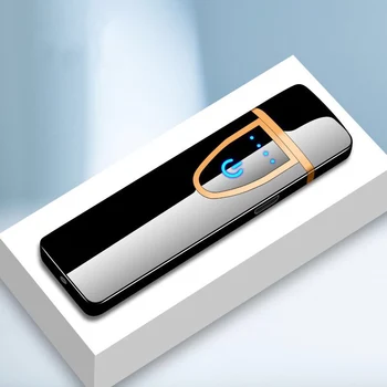 Ultra-Plonas Lengvesnis Įkrovimas pirštų Atspaudų Silent Lengvesnis Įkrovimas USB Vėjo Elektroninių Vyrų Cool Mados Kūrybos Ju Raudona