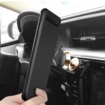 Ultra Plonas Magnetinio Automobilį, Telefono dėklas, skirtas Samsung Galaxy S10 S9 Plus Nematomas įmontuotas Magnetas Plokštė Minkštos TPU atsparus smūgiams Padengti atveju