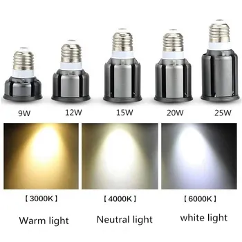 Ultra Ryškūs LED, COB Dėmesio 9W 12W 15W 20W 25W E26 E27 GU5.3 GU10 Lemputė 12V AC 110V, 220V Vietoje šviesos Lempa, Šiltos, šaltai Balta