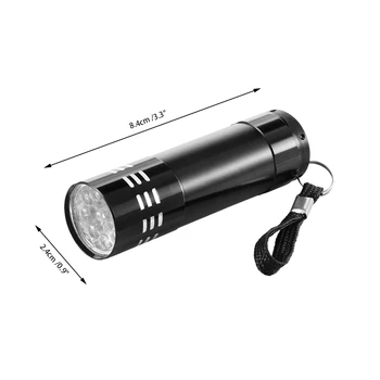 Ultravioletinių 9 LED Žibintuvėlis Juodos Raudonos Šviesos Žibintuvėlio Šviesos Lempos Juoda AAA Mini Pelninga Aliuminio UV Naujųjų Metų Gaminys Unikalus