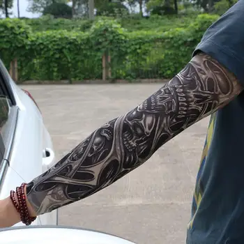 Unisex 3D Tatuiruotė Spausdinti Rankos Šilčiau UV Apsauga Dviratį Dviračiu Rankovėmis Lauko Dviračių Rankovėmis rankų Apsauga Jojimo Svirties Įvorė