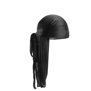 Unisex Ilgas Šilko Satino Turbaną Skrybėlę Perukai Doo Durag Vyrų Pirate Hat Durags Kvėpuojantis Dviratininkas Galvos Wrap Chemo Cap Plaukų Aksesuarai