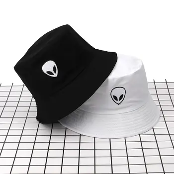 Unisex Išsiuvinėti Svetimų Sulankstomas Kibiras Skrybėlę Moterų Paplūdimio Saulės Skrybėlę Streetwear Žvejys Bžūp Vyrų kibiro kepurę sombrero cubo hombre