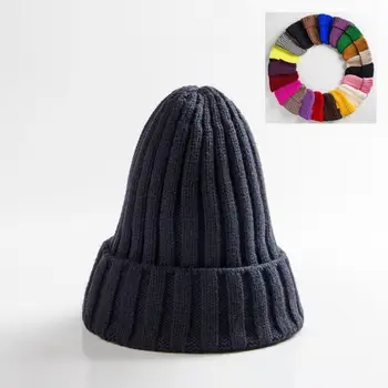 Unisex Skrybėlę Medvilnės Mišiniai, Kietas Šiltas, Minkštas HIP-HOP Megztos Kepurės Vyrų Žiemą Kepurės Moterų Skullies Beanies Girl Didmeninė шляпа