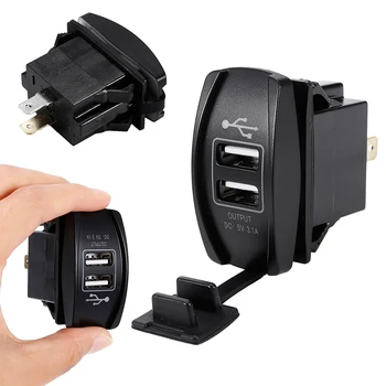 Universalus Automobilių priedai, USB Kroviklis Krauti 12-24V automobiliu 3.1 Dual USB Lizdas, 2 Uostą LED šviesos auto usb Maitinimo Adapteris Įkroviklis