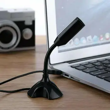 Universalus USB Mini Stalinis Mikrofonas Kalbos Mic Stand For PC Laptop Notebook Reguliuojamas Mini Studija Kalbos Su Laikikliu