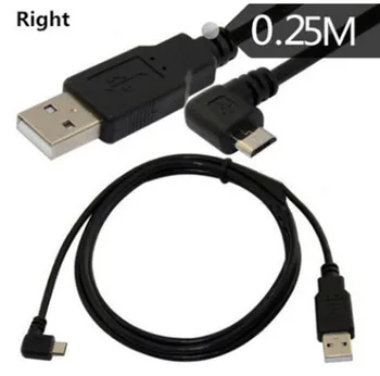 Up & Down & Kairėje ir Dešinėje Kampu 90 Laipsnių USB Micro USB Male į USB male Duomenų Įkrovimo jungties Kabelis 25cm 50cm Tablet 5ft 5m