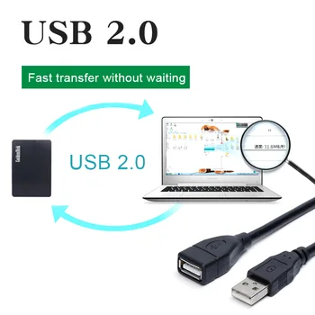 USB 2.0 Kabelis Extender Laido Viela Vyrų ir Moterų, Duomenų Perdavimo Kabeliai, Super Spartos Duomenų ilgiklis 0,5 m 1m 1,5 m 3m 5m