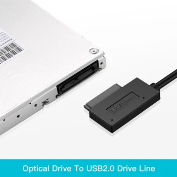 USB 3.0 Mini Sata II 7+6 13Pin Adapteris Keitiklio Kabelį, Nešiojamas CD DVD ROM Slimline Ratai