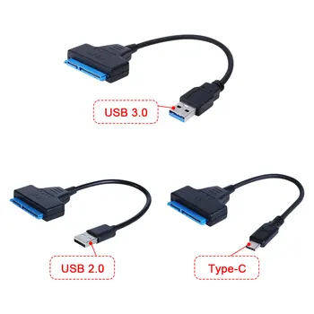 USB 3.0 SATA 3 Kabelis Sata į USB 3.0 Adapteris, Iki 6 Gb / s Paramos už 2,5 Colio Išorinis SSD HDD Kietąjį Diską 22 Pin Sata III Kabelis