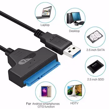 USB 3.0 SATA 3 Kabelis Sata Į USB 3.0 Adapteris, IKI 6 Gb / s Paramos 2.5 Colio Išorinis SSD HDD Kietąjį Diską 22 Pin Sata III TXTB1