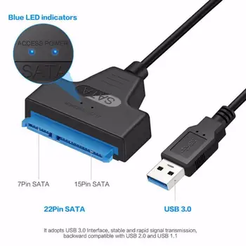 USB 3.0 SATA 3 Kabelis Sata Į USB 3.0 Adapteris, IKI 6 Gb / s Paramos 2.5 Colio Išorinis SSD HDD Kietąjį Diską 22 Pin Sata III TXTB1
