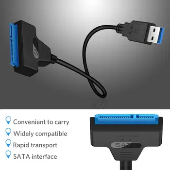 USB 3.0 SATA7+15pin Standžiojo Disko Kabelis Konverteris 2.5 Colių SSD Kietąjį Diską