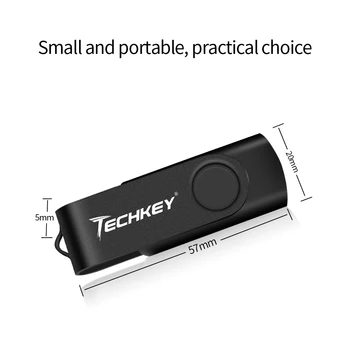 USB atmintinė 32GB 128GB pen drive 64GB TECHKEY pendrive 8GB atmintinę 4GB micro cel memoria usb atmintinės dovana u disko