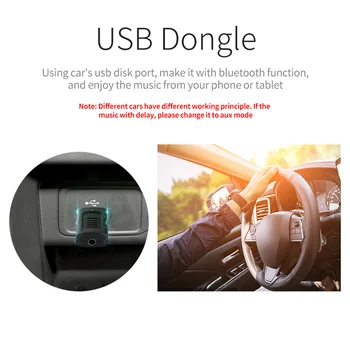USB Bluetooth 5.0 Adapter 3.5 mm AUX, BT Garso Imtuvas, Siųstuvas Wireless Dongle Automobilių TV Garsiakalbis 4 in 1 