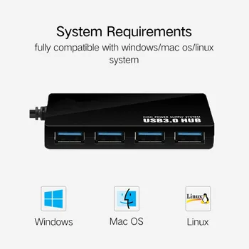 USB C HUB 3.1 C Tipo 3.0 2.0 4 Port Splitter Maitinimo Adapteris Xiaomi 