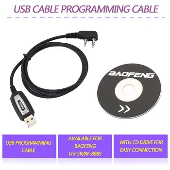 USB Programavimo Kabelį/Laidą CD Tvarkyklės Baofeng UV-5R / BF-888S nešiojamą radijo stotelė