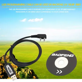 USB Programavimo Kabelį/Laidą CD Tvarkyklės Baofeng UV-5R / BF-888S nešiojamą radijo stotelė