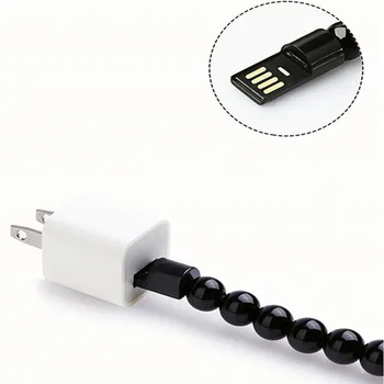 USB Telefono Kroviklis, Įkrovimo Apyrankę Duomenų Kabelis Nešiojami Karoliukų Apyrankę Įkroviklis iPhone Samsung C Tipo 