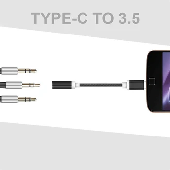 USB Tipas-C-3.5 mm Lizdas HD Audio Kabelis, Adapteris Ausinių Lizdas Samsung 